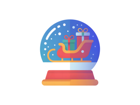 🛷 Snow Globe with Gifts and Sleigh