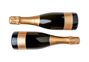 Elegant champagne bottle design for celebrations and events on transparent background