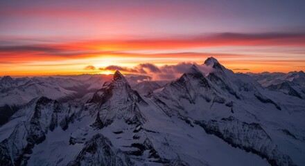 Stunning mountain range sunrise for international mountain day celebration and scenic poster design