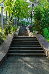  Vitebsk, Belarus, October 8, 2025. A vintage staircase near the summer amphitheater.                              