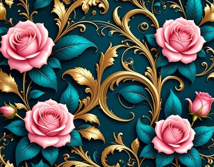 Floral baroque pattern