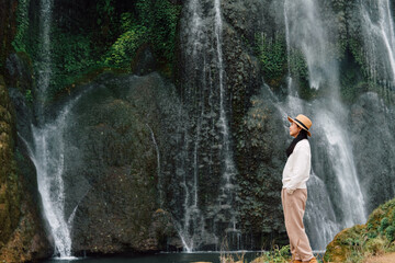 Fototapeta premium Sandieling Waterfall landscape in Jingxi county, Baise city, Guangxi province, China