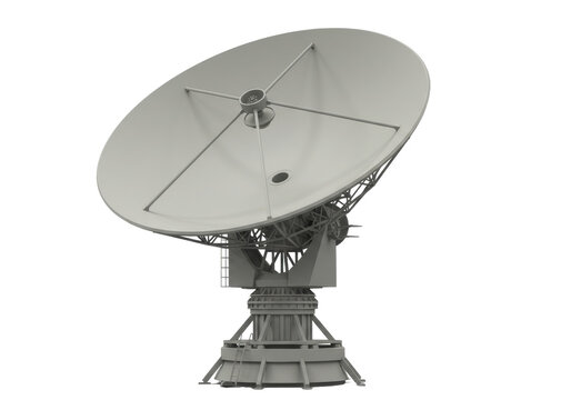 Large radio telescope isolated PNG, satellite dish antenna for space exploration and communication on transparent background