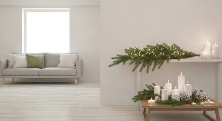 Cozy scandinavian christmas decor for santa lucia day celebrations in minimalist living room