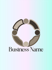Abstract Teamwork Connection Logo - United Community Partnership Symbol