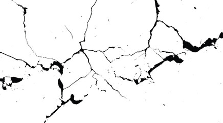 Cracked Surface Isolated on White