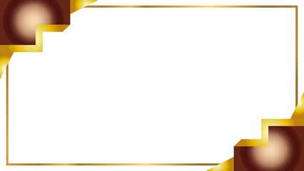 Luxury Certificate or Diploma Border Template with Elegant Gold Trim and Brown Accents on a Light Grey Background