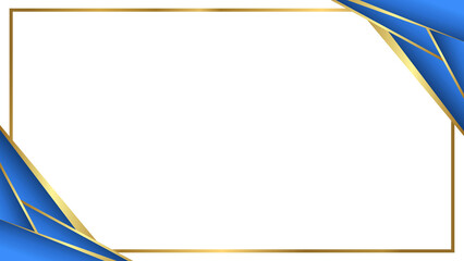 Professional Certificate or Diploma Border Template with Modern Geometric Blue and Gold Layered Design