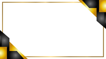 Modern Certificate or Diploma Border Template with Geometric Gold Trim and Black Gradation Accents on a Light Background