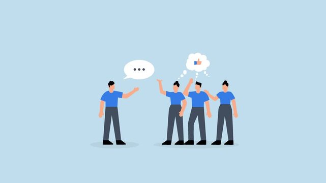 entrepreneur persuading peers to trust in his vision