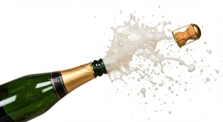 Festive new year&rsquo;s eve celebration with champagne pop for party designs and decor