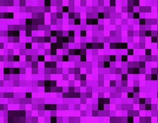 Abstract pixelated pattern of purple and black squares