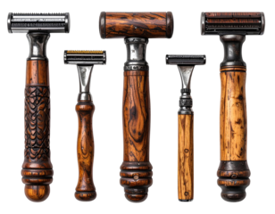 Razor variations isolated on transparent background.