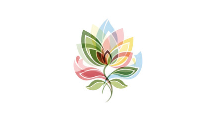 Abstract colorful stylized lotus flower logo symbol
