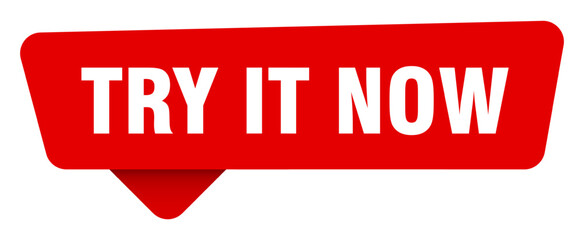 try it now red sticker isolated on transpatent background. try it now sign