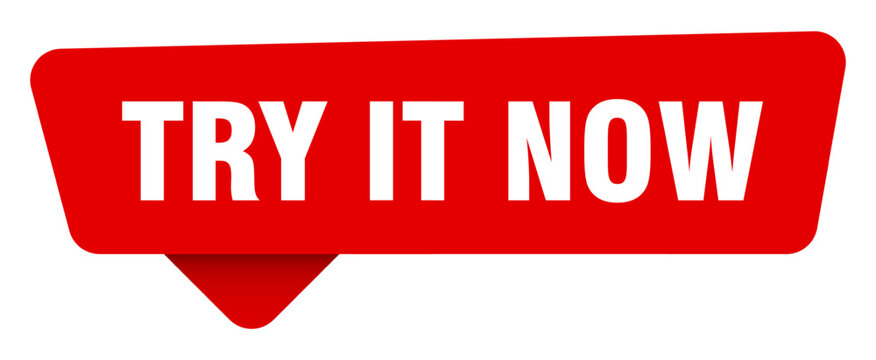 try it now red sticker isolated on transpatent background. try it now sign