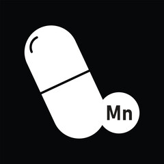 Fototapeta premium Icon of a Black Capsule Pill Representing Medication and Health Treatment in a Minimalist Design