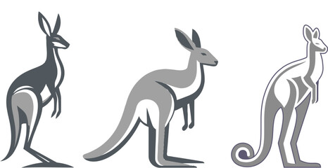 Kangaroo Vector Illustration – Modern Animal Silhouette Design