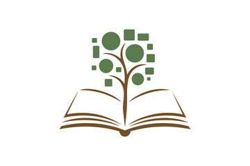 Tree of Knowledge Growing From Book Education and Growth Abstract Art