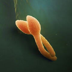 Clostridium Tetani Bacterium Microscopic 3D Render