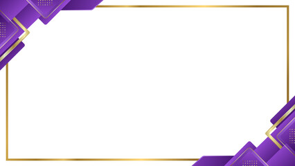Luxury Abstract Purple and Gold Geometric Frame Background