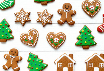 가지런하게 놓여진 크리스마스 정통 비스킷, 진저맨 과자