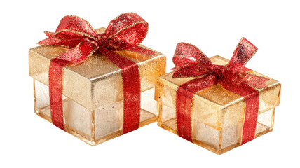 Decorative gift box with ribbon and bow for birthdays, celebrations, and special occasions isolated on white background