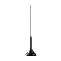Black car antenna isolated on transparent background for radio signal reception