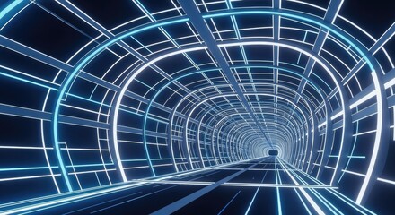 Obraz premium Futuristic Digital Tunnel Abstract Background