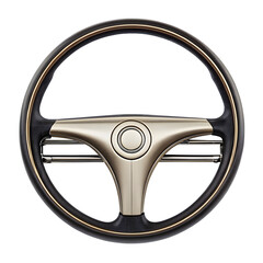Vintage car steering wheel isolated on transparent background for classic vehicle
