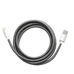 Braided usb cable isolated on transparent background, technology and connectivity