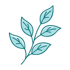 Botanical Twig with Leaves Icon for Web and Graphic Design