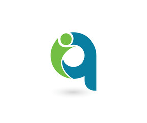 Initial Q Wellness symbol logo design template