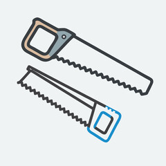 design logo icon vector illustration construction hand saw