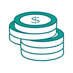 Coin Stack Icon for Web and Graphic Design