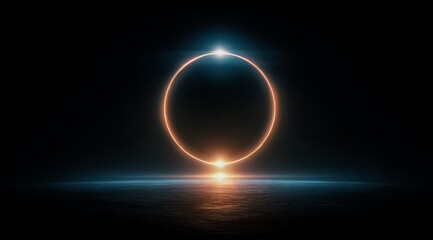 Obraz premium Large circle with a bright light in the center. The circle is surrounded by darkness