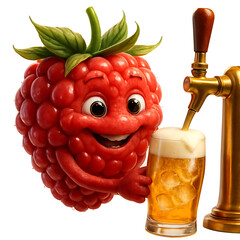 Happy Raspberry Brewing a Beer
