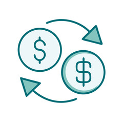 Currency Exchange Arrows Icon for Web and Graphic Design