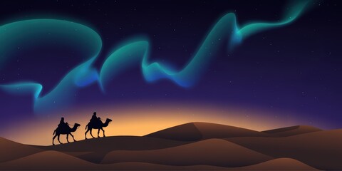 Fototapeta premium Isra Miraj banner design background