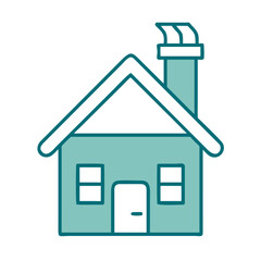 House with a Chimney Residential Property Icon for Web and Graphic Design