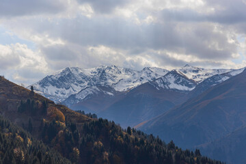 mountains and clouds