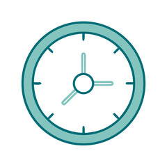 Round Analog Clock Icon for Web and Graphic Design