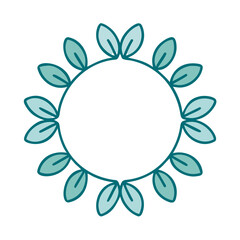 Simple Botanical Circle Frame Icon for Web and Graphic Design