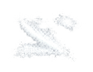 Cloud-like white amorphous shape on a black background, vaguely resembling a stylized Z