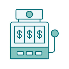 Slot Machine with Money Icon for Web and Graphic Design
