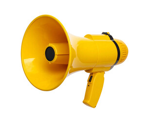 Top-Down View of Megaphone Highlighting Speaker Cone and Handle, isolated on transparent background