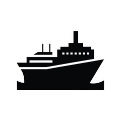Obraz premium Minimal titanic ship silhouette vector clean ocean maritime historical vessel nautical illustration