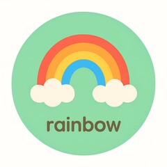 Rainbow Flashcard Illustration &mdash; Color Learning Icon for Preschool Education