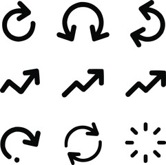 Minimalist Black Arrow Vector Icons Set  Direction, Navigation, and Pointer Symbols