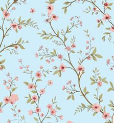 Small flowers, Daisy flowers, pattern on a yellow background with a wild flowers of different sizes artwork for tattoo, fabrics, souvenirs, packaging, greeting cards and scrapbooking